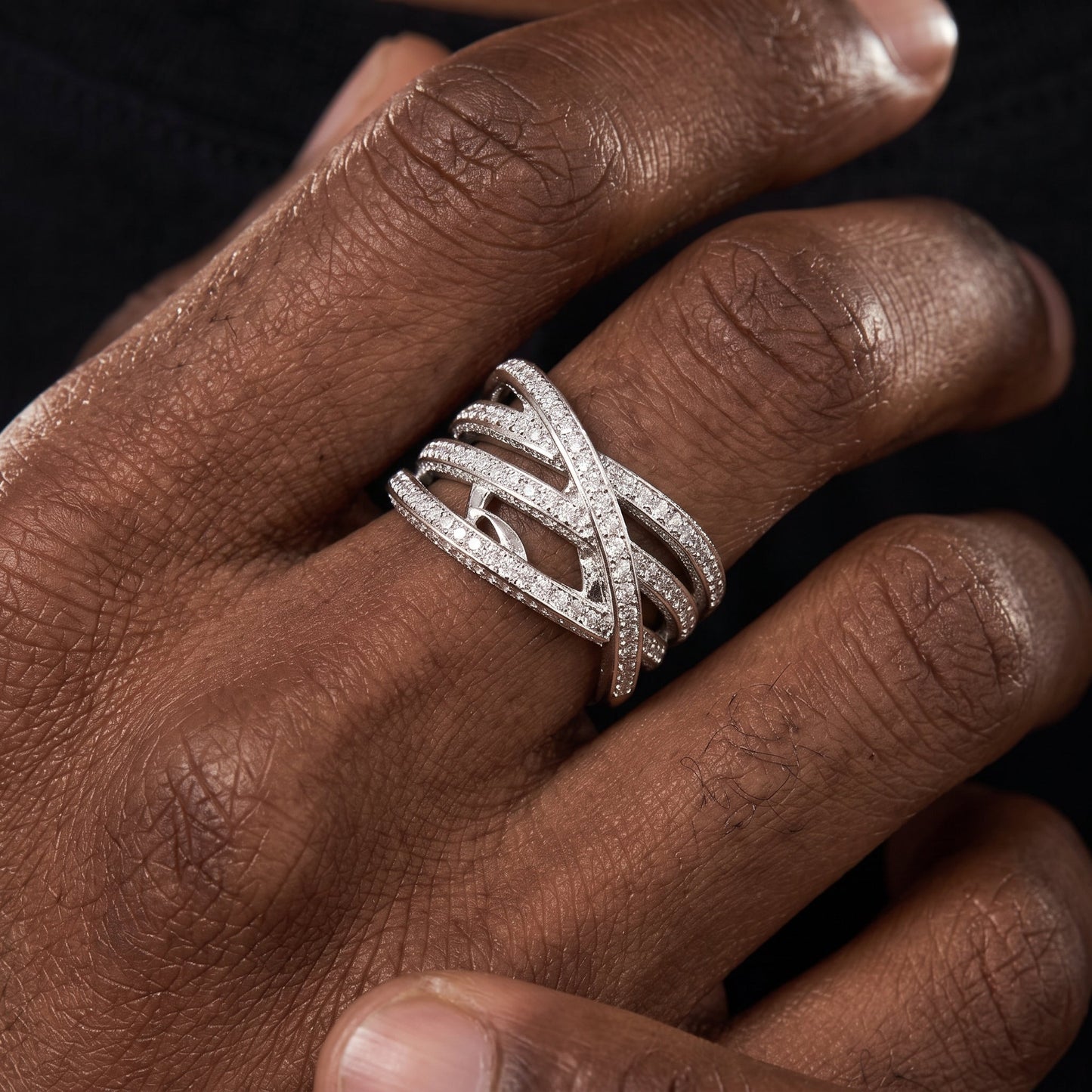 S925 Moissanite Intertwined Thorn Ring