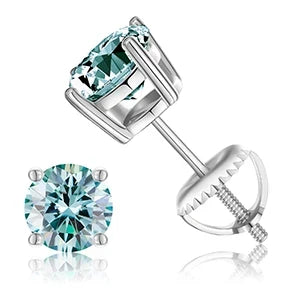 6.5mm S925 Colored Moissanite Stud Earrings