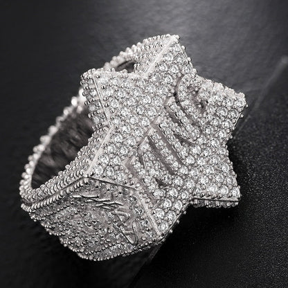 S925 Moissanite 'King' Five Star Ring