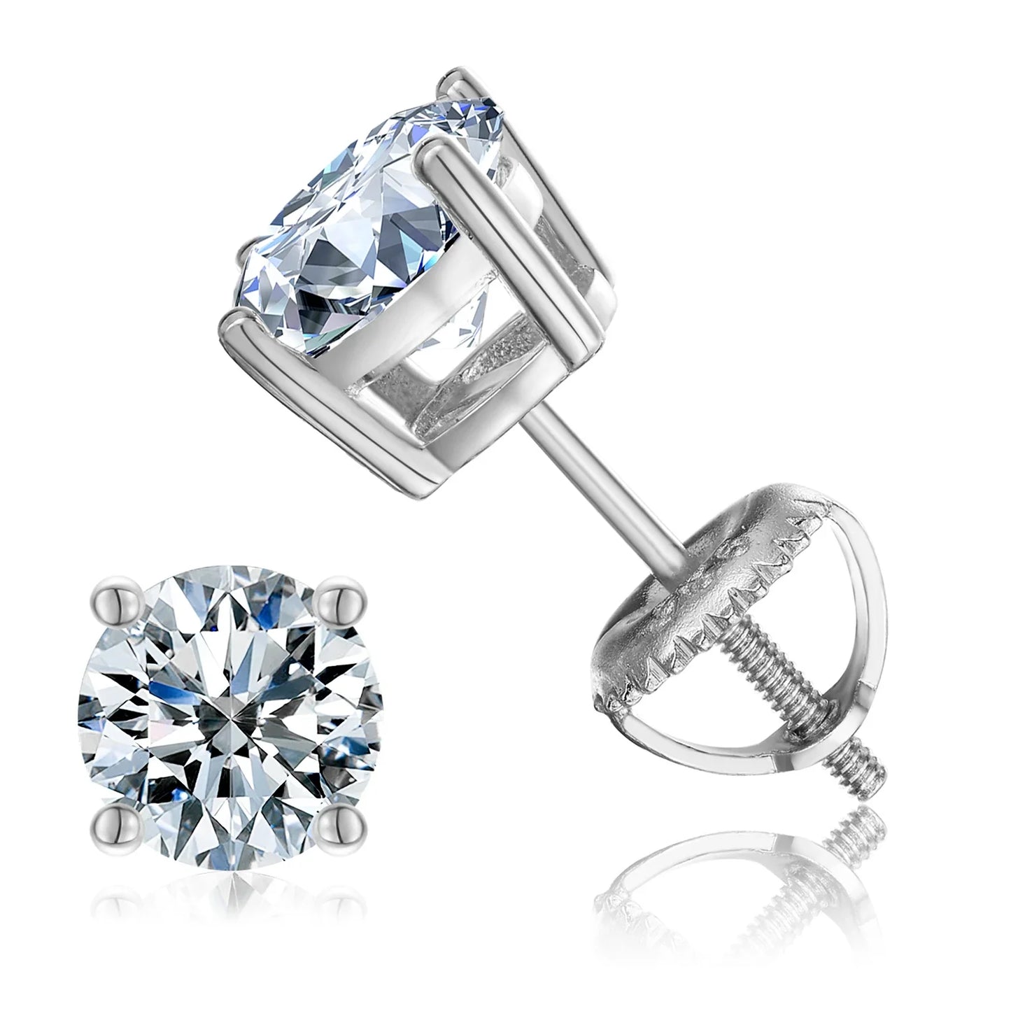 6.5mm S925 Colored Moissanite Stud Earrings