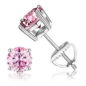 6.5mm S925 Colored Moissanite Stud Earrings