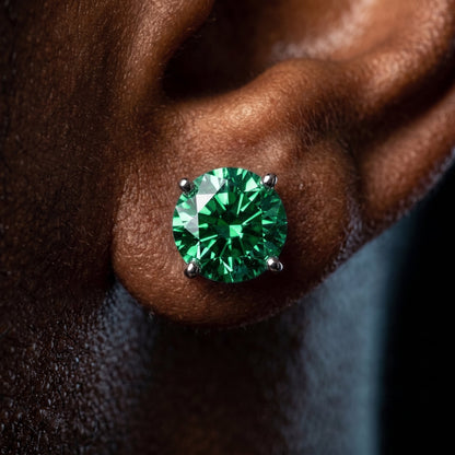 6.5mm S925 Colored Moissanite Stud Earrings