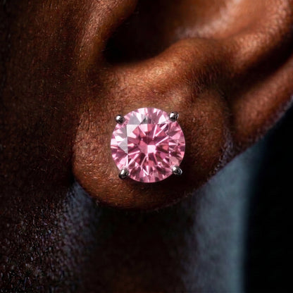 6.5mm S925 Colored Moissanite Stud Earrings