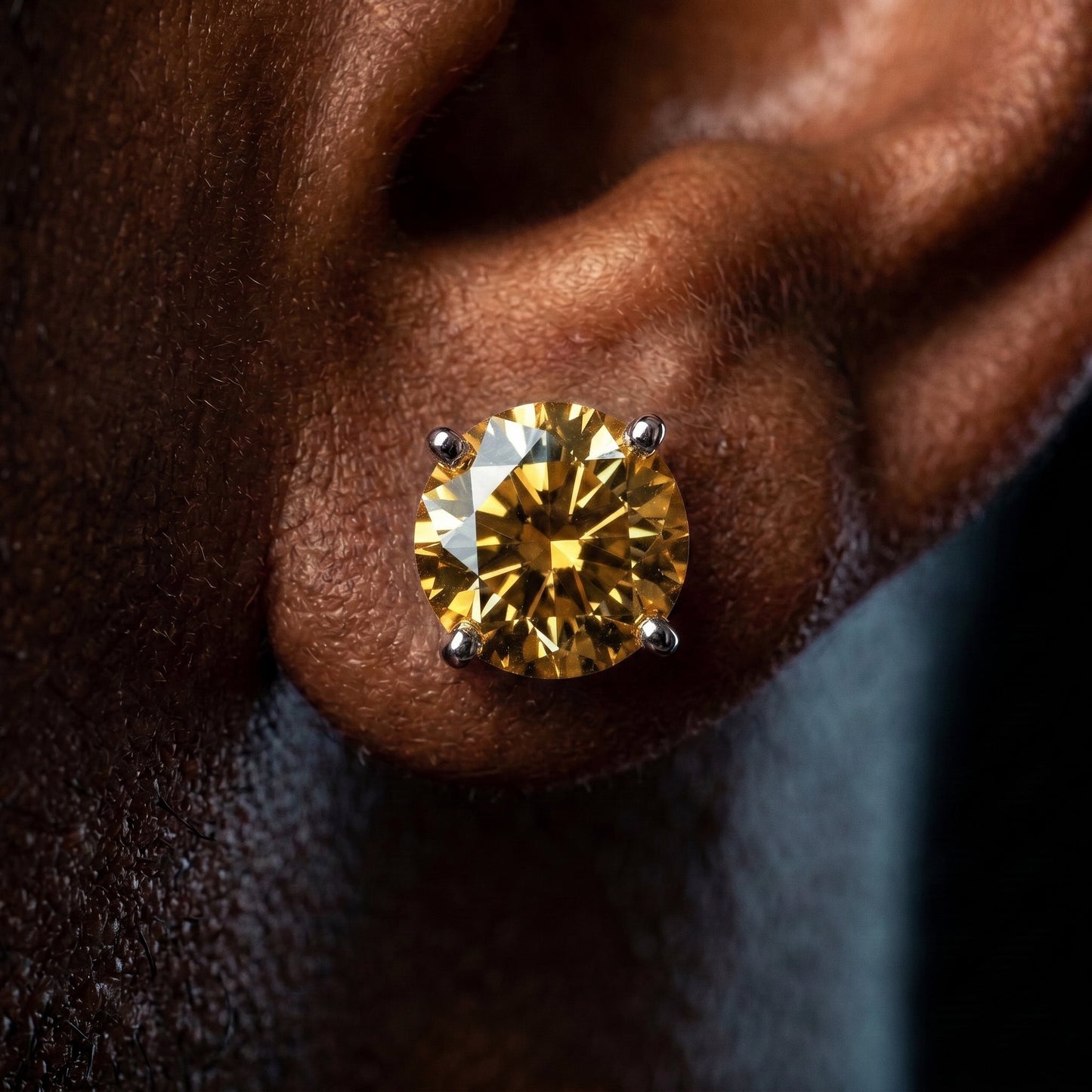 6.5mm S925 Colored Moissanite Stud Earrings
