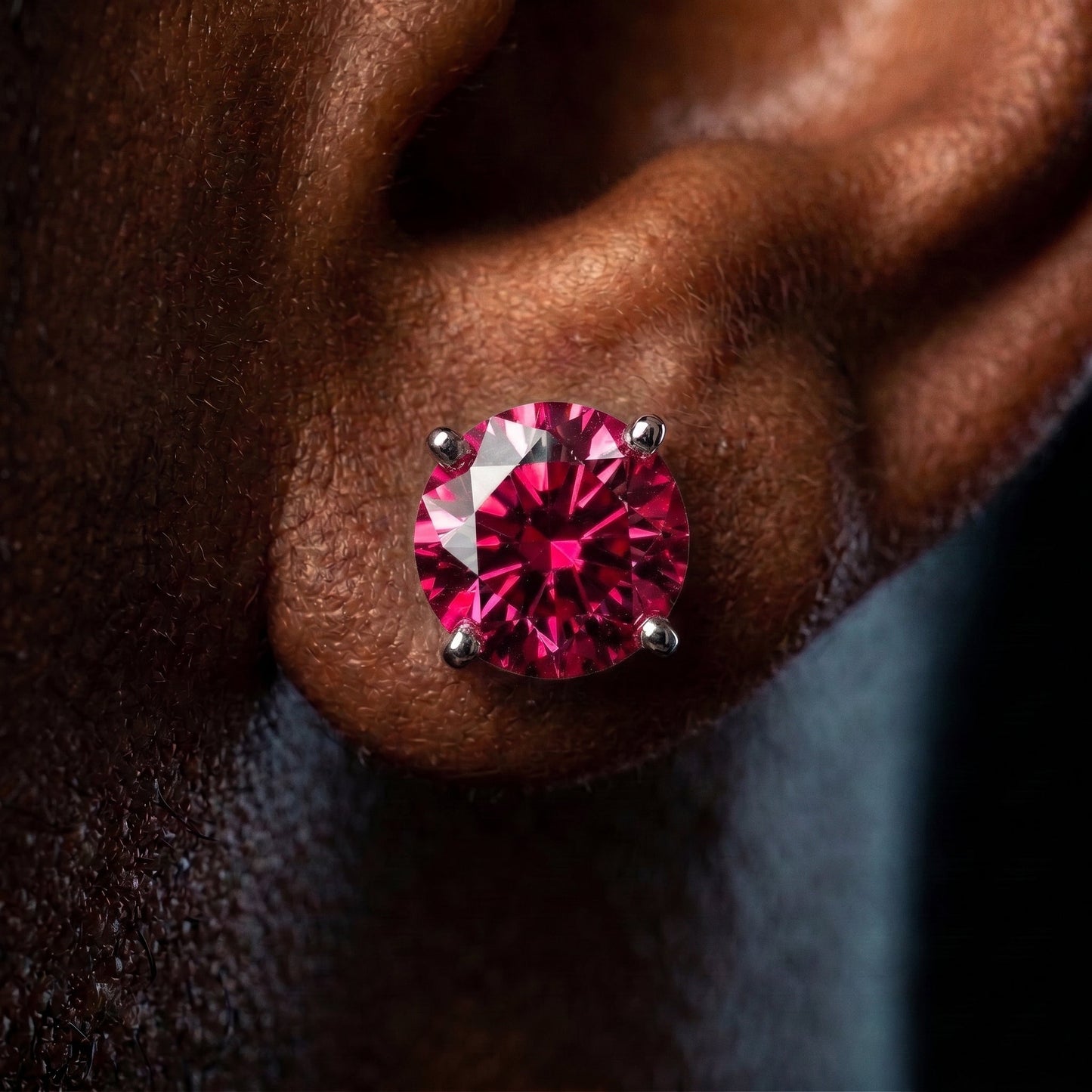 6.5mm S925 Colored Moissanite Stud Earrings
