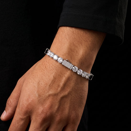 6mm S925 Black Moissanite Tennis Bracelet