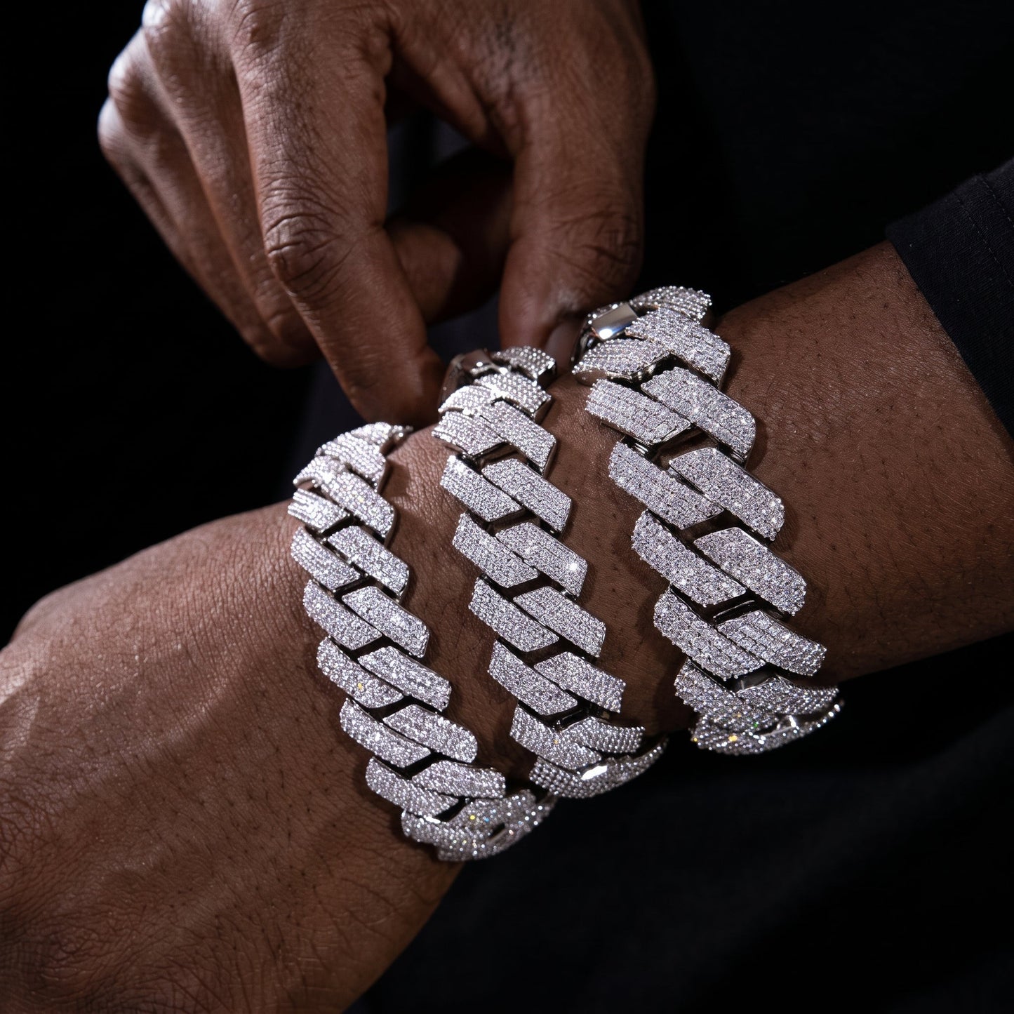 20mm S925 Moissanite Prong Cuban Bracelet