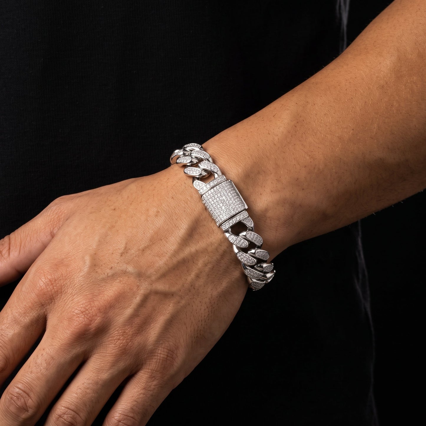 12mm S925 Moissanite Miami Cuban Bracelet