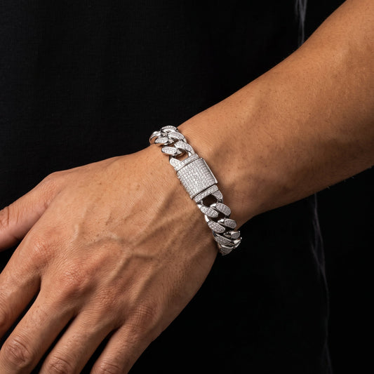 12mm S925 Moissanite Miami Cuban Bracelet