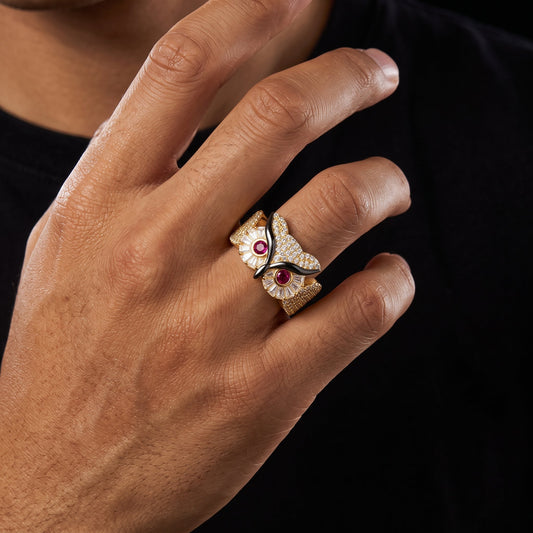 S925 Moissanite Diamond Owl Ring