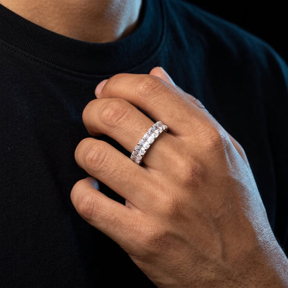 S925 Baguette Moissanite Eternity Band Ring
