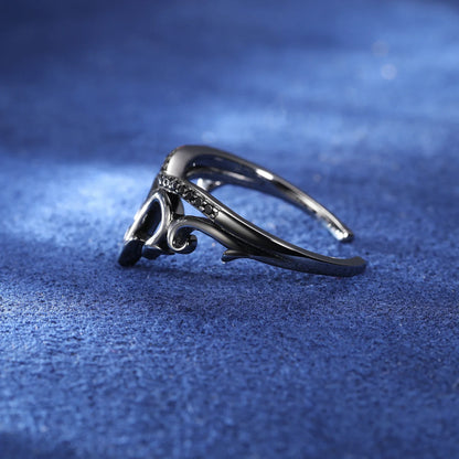 S925 Black Moissanite Crown Ring