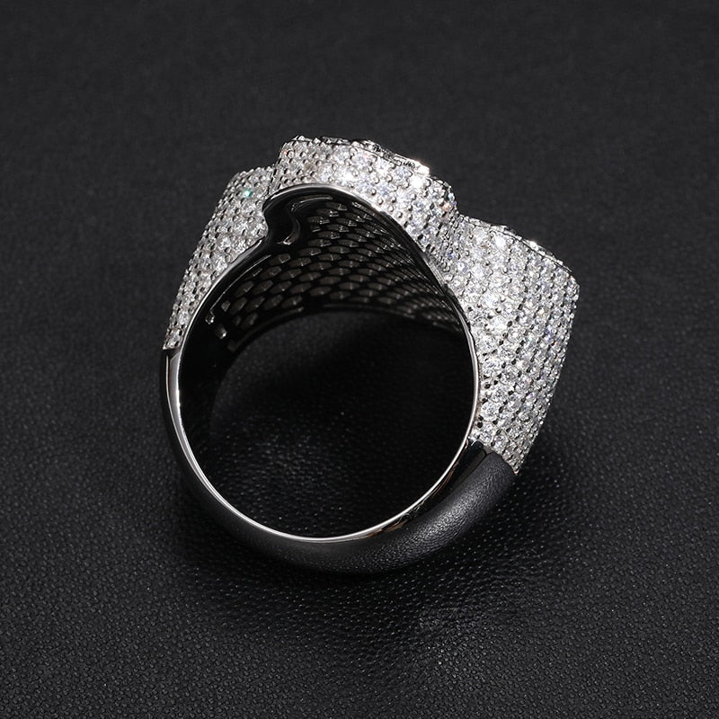 S925 Moissanite Baguette Cross Ring