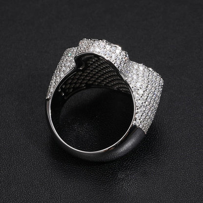 S925 Moissanite Baguette Cross Ring