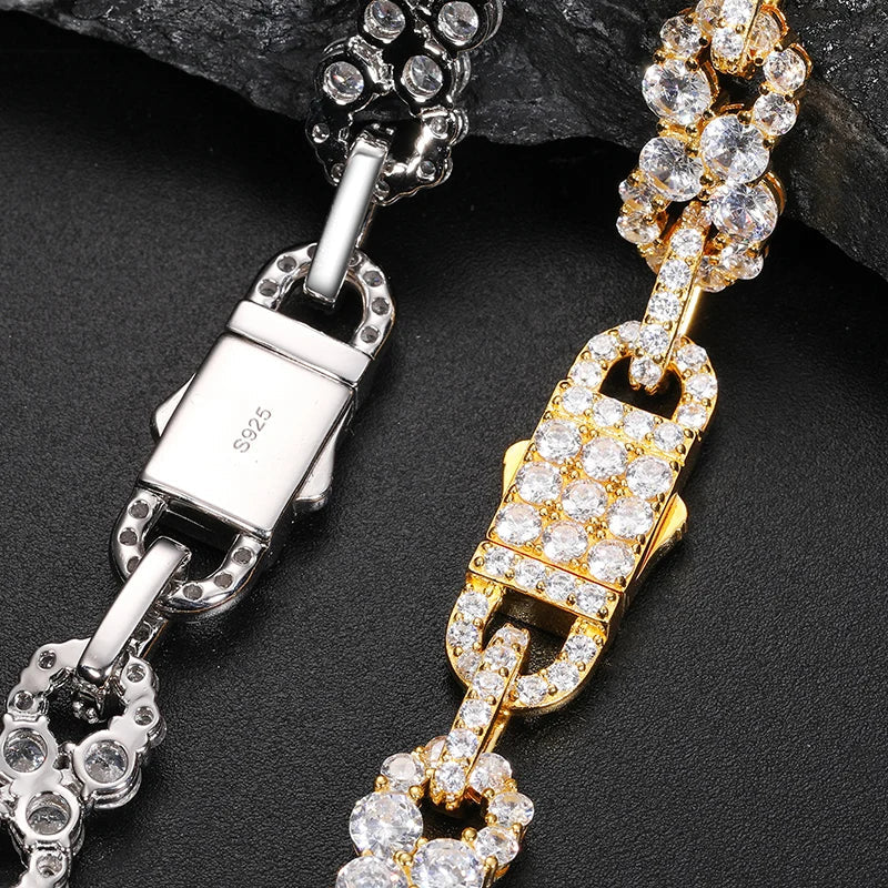 S925 Moissanite Clustered Infinity Link Chain
