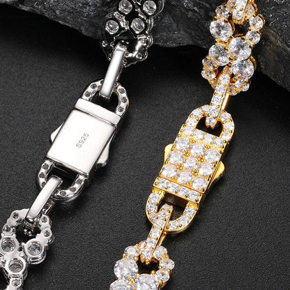 S925 Moissanite Clustered Infinity Link Chain