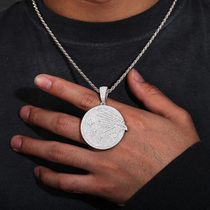S925 Moissanite Eagle Coin Pendant