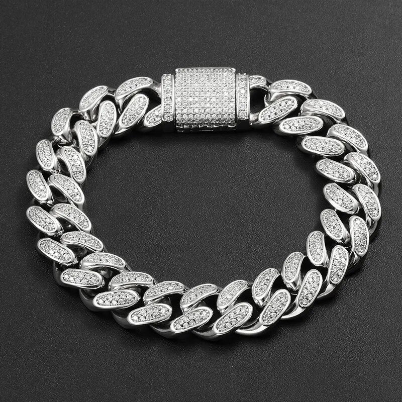 12mm S925 Moissanite Miami Cuban Bracelet
