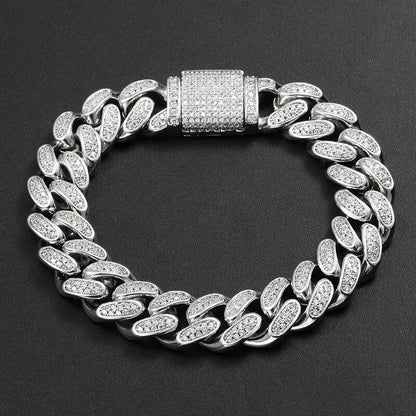 12mm S925 Moissanite Miami Cuban Bracelet