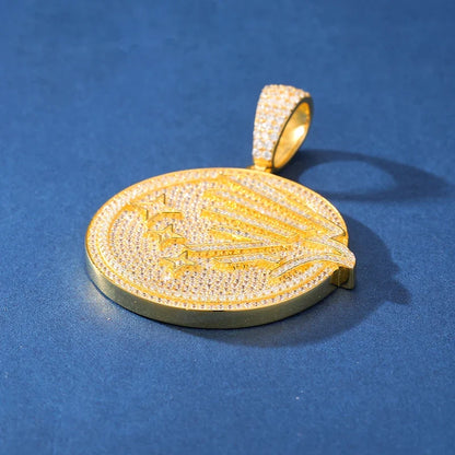 S925 Moissanite Eagle Coin Pendant