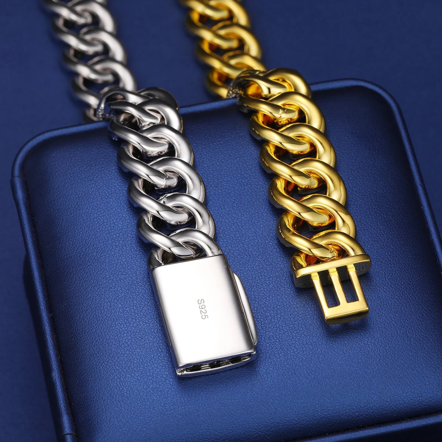 12-22mm S925 Moissanite Raised Curb Cuban Chain