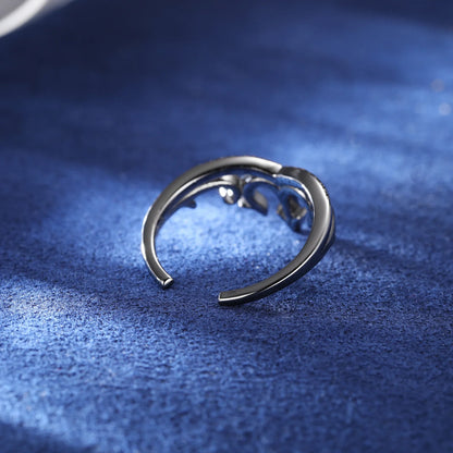 S925 Black Moissanite Crown Ring