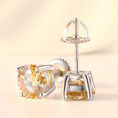 6.5mm S925 Colored Moissanite Stud Earrings