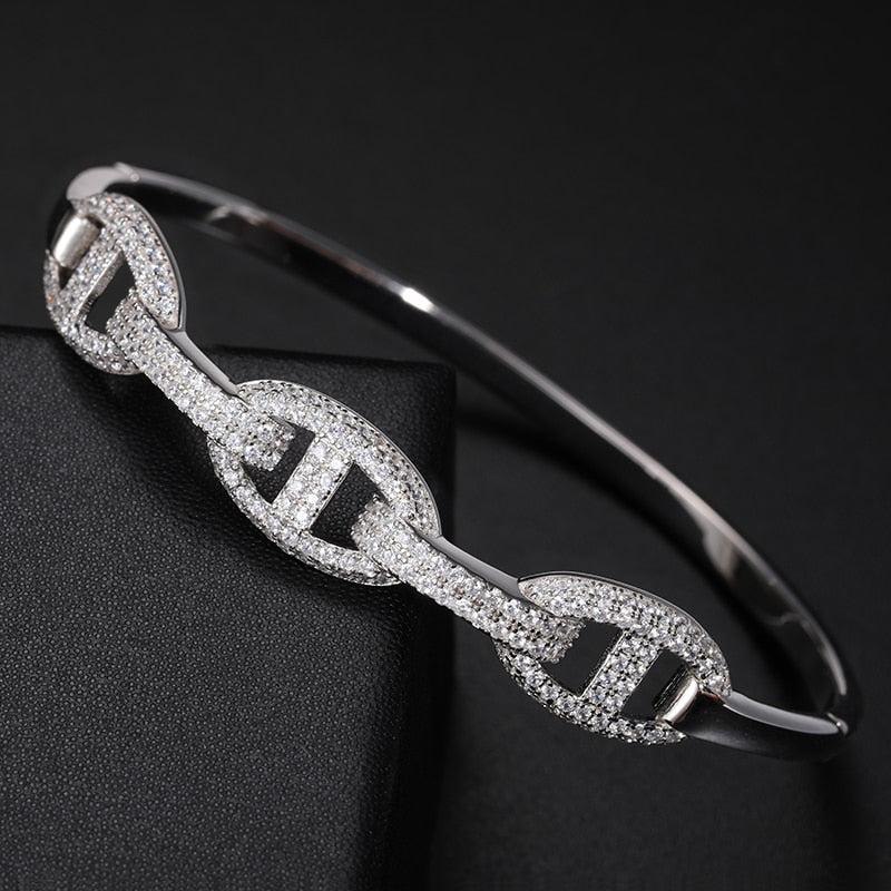 S925 Moissanite Mariner Stationed Bracelet