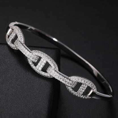 S925 Moissanite Mariner Stationed Bracelet