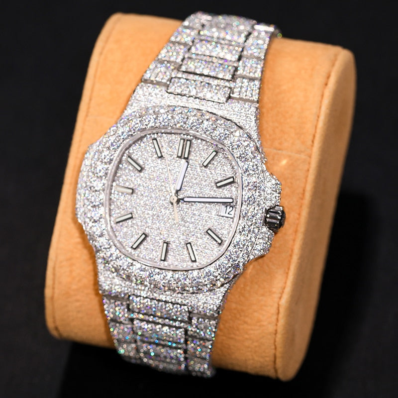 S925 VVS1 Moissanite Analog Watch