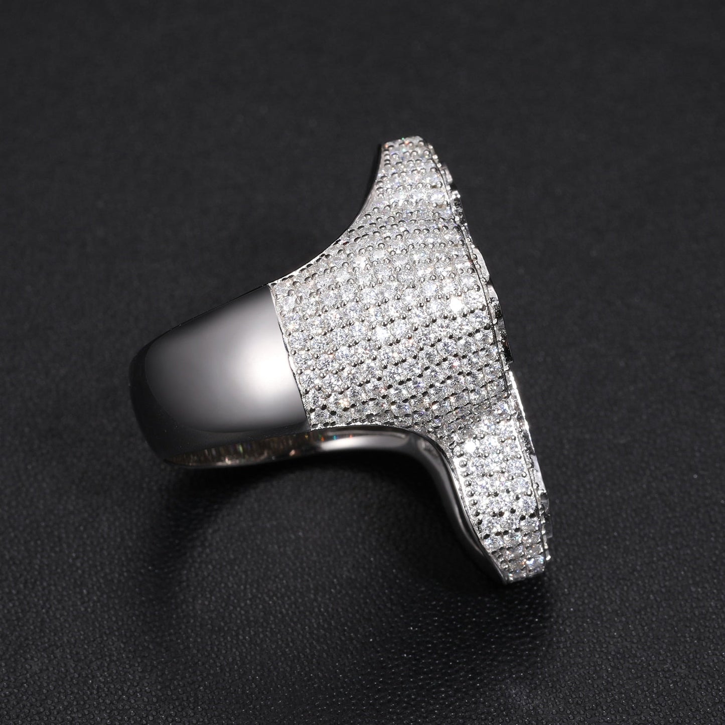 S925 Moissanite Baguette Cross Ring