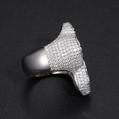 S925 Moissanite Baguette Cross Ring