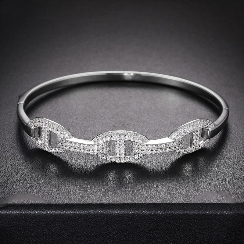 S925 Moissanite Mariner Stationed Bracelet