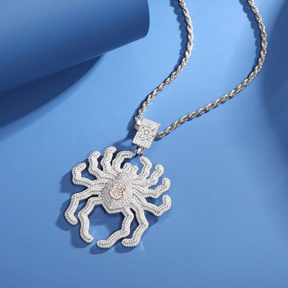 S925 Moissanite Spider Pendant