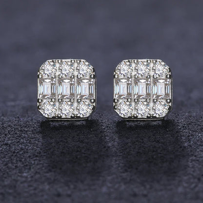 7mm S925 Moissanite Baguette Earrings
