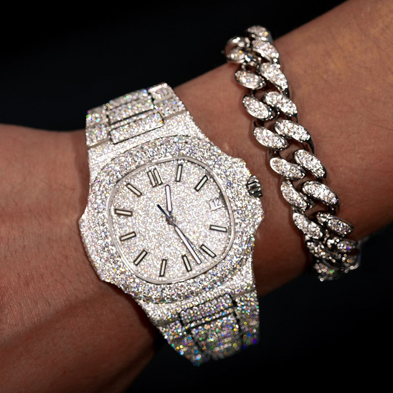 S925 VVS1 Moissanite Analog Watch