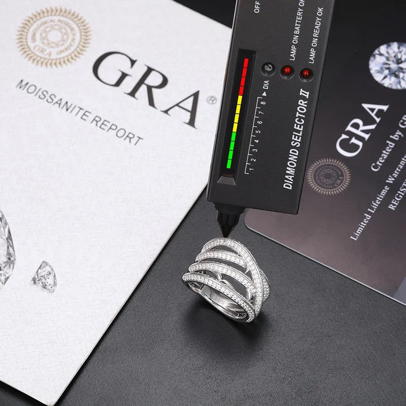 S925 Moissanite Intertwined Thorn Ring