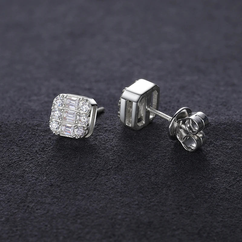 7mm S925 Moissanite Baguette Earrings