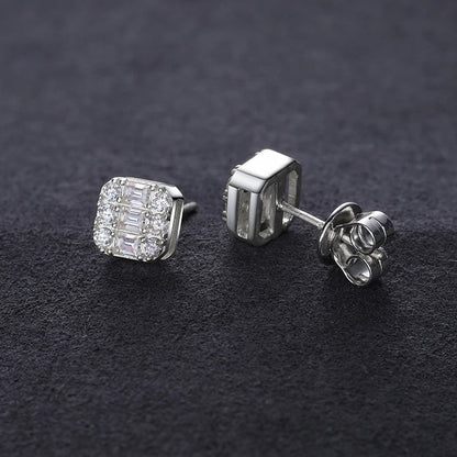 7mm S925 Moissanite Baguette Earrings