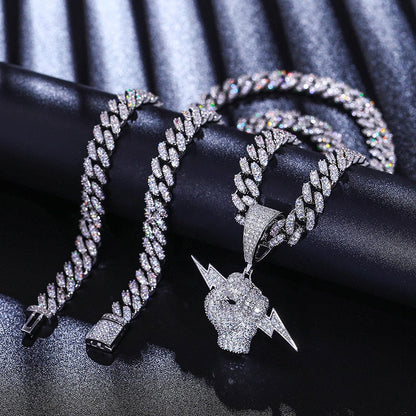S925 Moissanite Hand Lightning Pendant