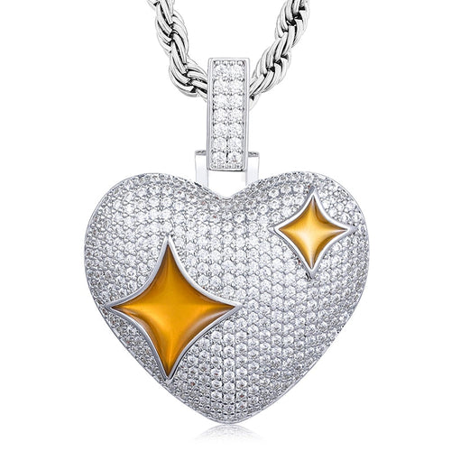 S925 Moissanite Bronze Diamond Heart Pendant