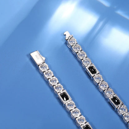 6mm S925 Black Moissanite Tennis Bracelet