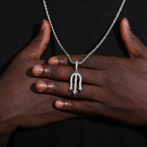 S925 Moissanite Trident Pendant