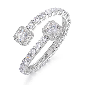 S925 Moissanite Clustered Tennis Bangle Bracelet