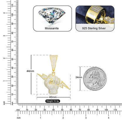 S925 Moissanite Hand Lightning Pendant
