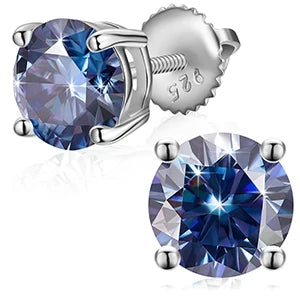 6.5mm S925 Colored Moissanite Stud Earrings