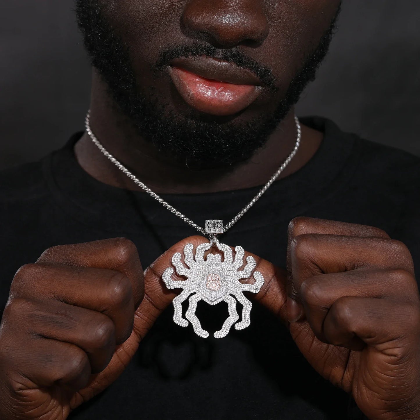S925 Moissanite Spider Pendant
