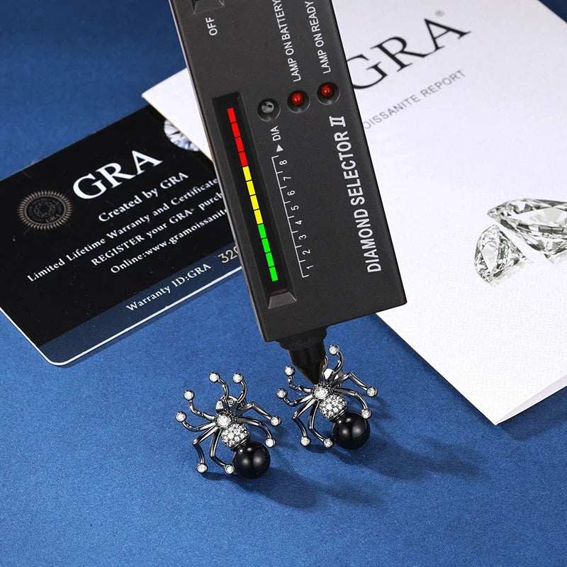 S925 Moissanite Spider Earrings