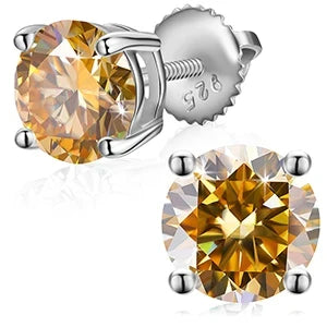6.5mm S925 Colored Moissanite Stud Earrings