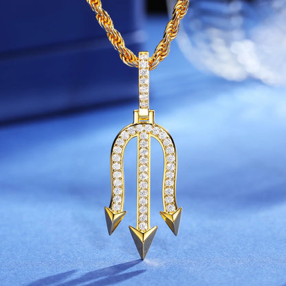 S925 Moissanite Trident Pendant